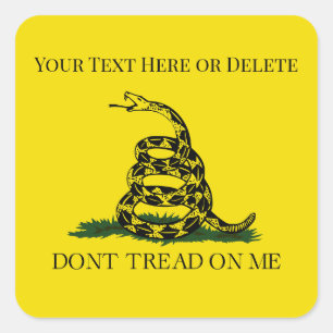  draai me niet aan Snake Gadsden Flag Vierkante Sticker