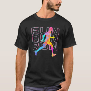 Draai met artsy Runner Fun voor marathonspoor T-shirt