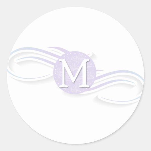 Draai monogram M Ronde Sticker (Voorkant)