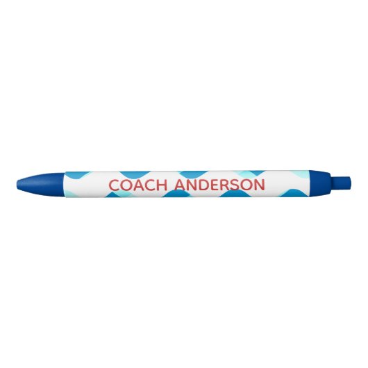 Draai of duik Coach Rood en Blauw Aangepaste pen (Voorkant)