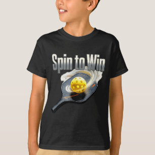 Draai om te winnen pickleball speler peddel bal ve t-shirt