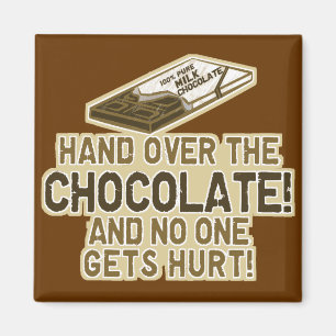 Draai over het chocolade magneet