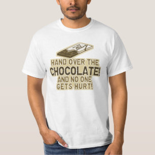 Draai over het chocolade t-shirt