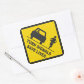 DRAAI SIGNALEN REDDEN LEVENS (6-PACK) VIERKANTE STICKER (Envelop)