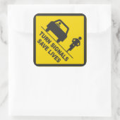 DRAAI SIGNALEN REDDEN LEVENS (6-PACK) VIERKANTE STICKER (Tas)