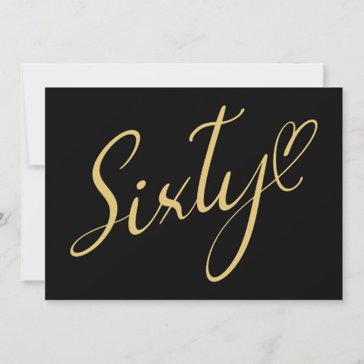 Draaien 60 Zwart Goud 60e Verjaardag Kaart (Achterkant)