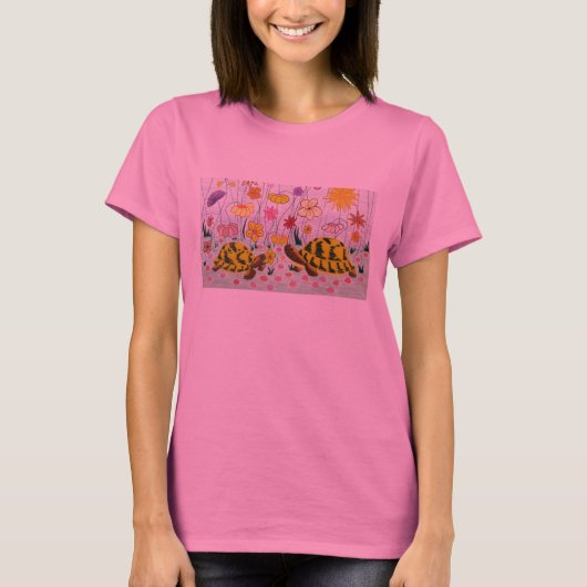 Draaien en bloemen t-shirt (Voorkant)