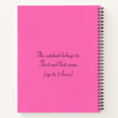 Draaien van C Spring Hot Pink en Black Notitieboek (Achterkant)