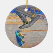 Draaien van het Deck - Skateboard Trick Keramisch Ornament (Voorkant)