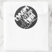 Draaien; Zwarte & Donkergrijze strepen Ronde Sticker (Tas)