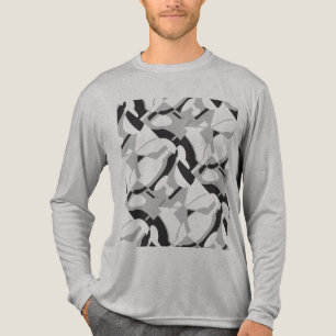 Draaiend grijs zwart diagonaal Abstracte kunst Pri Tri-Blend Shirt