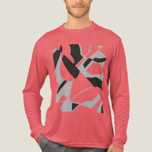 Draaiend grijs zwart vet diagonaal art design Tri-Blend shirt