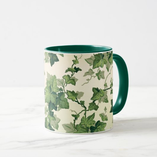 Draaiend Ivy Leaves Pattern Mok (Voorkant rechts)