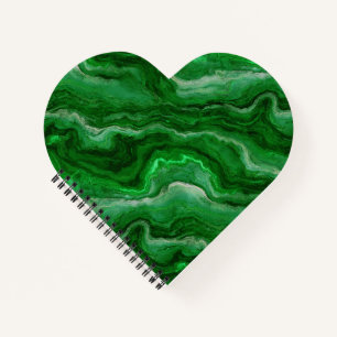 Draaiend Marmeren Patroon in Emerald Green Notitieboek
