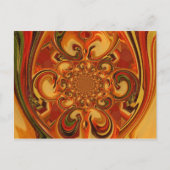 Draaiend patroon: tinten Sinaasappel, bruin en gro Briefkaart (Voorkant)
