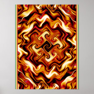 Draaiend Vuur Fractal Poster