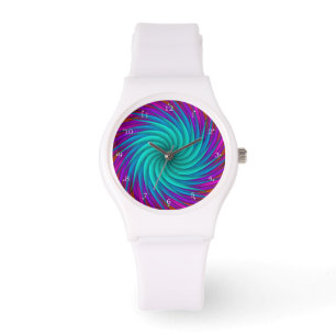Draaiende Abstract Kleurrijke Kunst Horloge