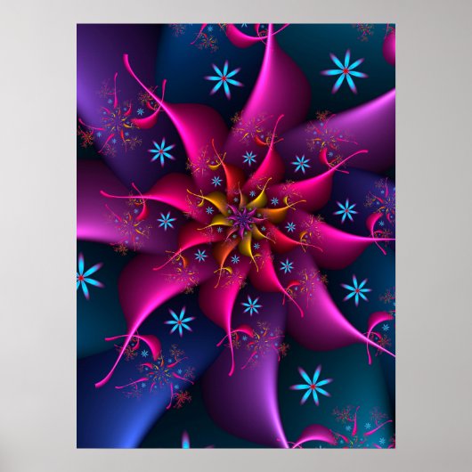 Draaiende avondbloemen poster (Voorkant)