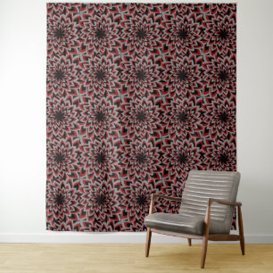 DRAAIENDE BLOEMENPATRONE WANDKLEED