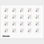 Draaiende bovenkant en kaars met gezichtsmasker ronde sticker (Vel)