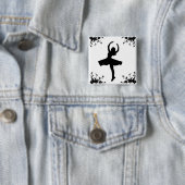 Draaiende danseres vierkante button 5,1 cm (In situ)