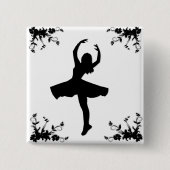 Draaiende danseres vierkante button 5,1 cm (Voorkant)