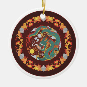 Draaiende Draak Keramisch Ornament