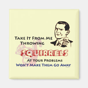 Draaiende eekhoorns Retro Humor koelkast Magnet Magneet
