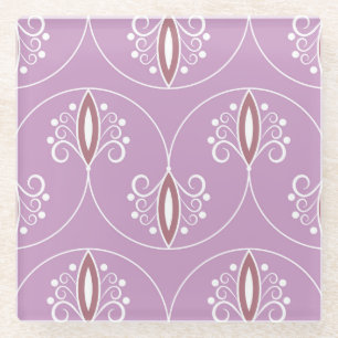Draaiende Elegantie: Vintage Geometrisch Glazen Onderzetter
