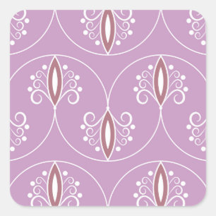 Draaiende Elegantie: Vintage Geometrisch Vierkante Sticker