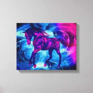 Draaiende fractals Fantasy Paard Canvas Afdruk