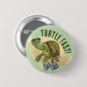 Draaiende geverfde schildpad ronde button 5,7 cm (Voorkant /achterkant)