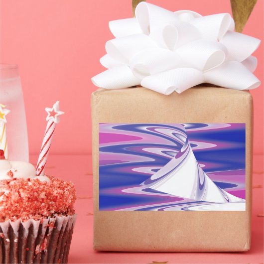 Draaiende golven rechthoekige sticker (Feest)