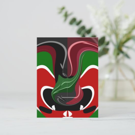 Draaiende Keniaanse vlag: een moderne motieven kun Briefkaart (Staand voorkant)
