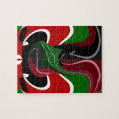 Draaiende Keniaanse vlag: een moderne motieven kun Legpuzzel (Horizontaal)