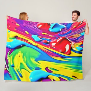 Draaiende Levenskleurige Schilderkunst Fleece Deken