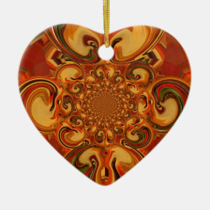 Draaiende patroontinten van Sinaasappel, bruin, gr Keramisch Ornament