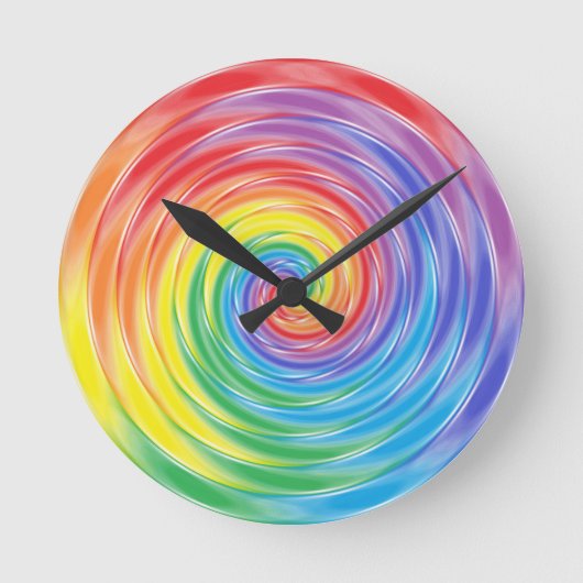 Draaiende regenboogklok ronde klok (Voorkant)