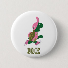Draaiende schildpad 10K - Roze Ronde Button 5,7 Cm