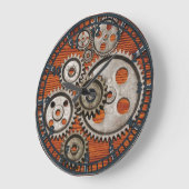 draaiende steampunkmotor grote klok (Hoek)