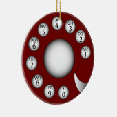 Draaiende telefoonwijzerplaat (rood) keramisch ornament (Rechts)