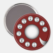 Draaiende telefoonwijzerplaat (rood) magneet (Voorkant / Achterkant)