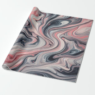 Draaiende tinten roze, grijs en wit cadeaupapier
