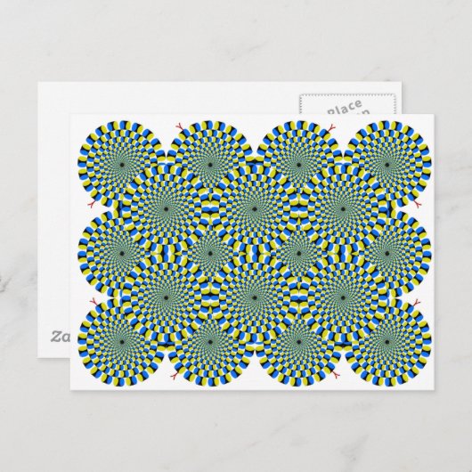 Draaiende verticale lichtstraal groene draaiende c briefkaart (Voorkant / Achterkant)