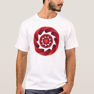 Draaiende Vlam Mandala – Rood & Oranje Abstract En T-shirt