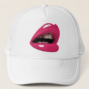 Draaihoed voor hot-roze lips trucker pet