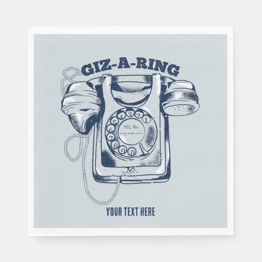 Draaiknop blauw servet (Voorkant)