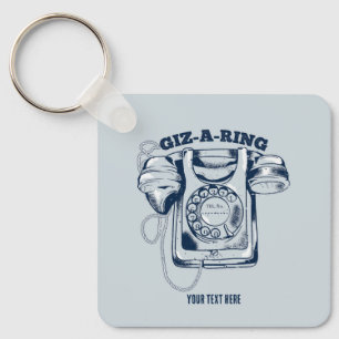 Draaiknop blauw sleutelhanger