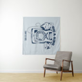 Draaiknop blauw wandkleed (In Situ (horizontaal))