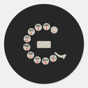 Draaiknop Oude telefoonnummers Ronde Sticker